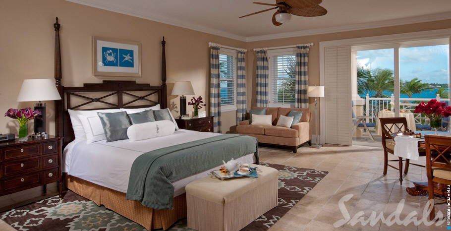  Beach House Oceanview Club Level Junior Suite   Sandals Emerald Bay